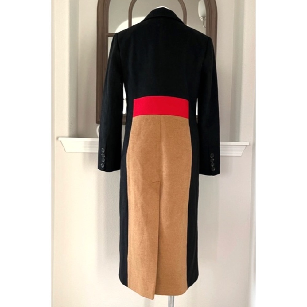 NEW Avec Les Filles ColorBlock Trench Coat, Black Red Camel Size S Retail ~ $500 - Picture 5 of 17